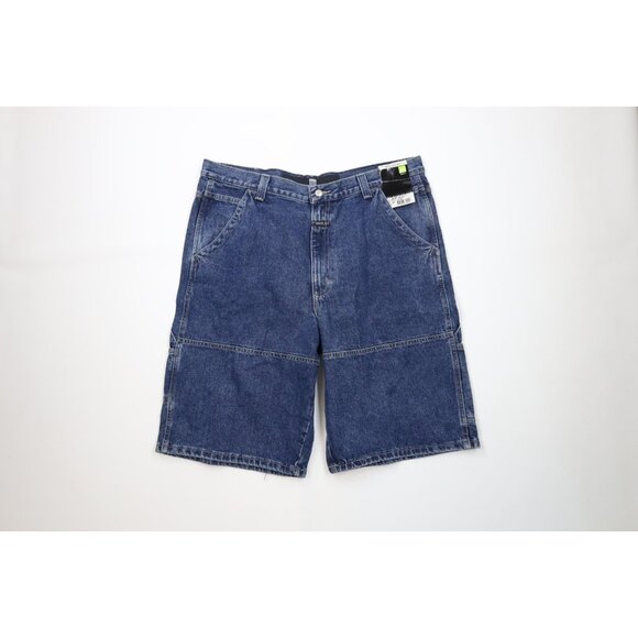 Deadstock Vtg 90s Marithe Francois Girbaud Mens 38 Spell Out Baggy Denim Shorts - Picture 1 of 16